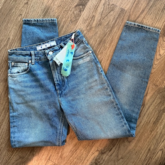 Off-White Denim - OFF-WHITE Straight Leg Denim Jeans